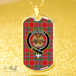 ScottishPlaid Drummond of Perth Modern Clan Tartan Dog Tag Necklace - Crest Classic Scottish Plaid Tartan Plaid