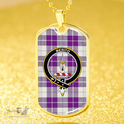 ScottishPlaid Dunlop Dress Modern Clan Tartan Dog Tag Necklace - Crest Classic Scottish Plaid Tartan Plaid