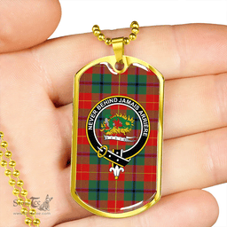 ScottishPlaid Douglas of Roxburgh Modern Clan Tartan Dog Tag Necklace - Crest Classic Scottish Plaid Tartan Plaid