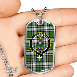 ScottishPlaid Ferguson Dress #2 Ancient Clan Tartan Dog Tag Necklace - Crest Classic Scottish Plaid Tartan Plaid