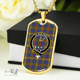 ScottishPlaid Fraser Hunting Modern Clan Tartan Dog Tag Necklace - Crest Classic Scottish Plaid Tartan Plaid
