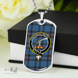 ScottishPlaid Elliot (Ellot) Modern Clan Tartan Dog Tag Necklace - Crest Classic Scottish Plaid Tartan Plaid
