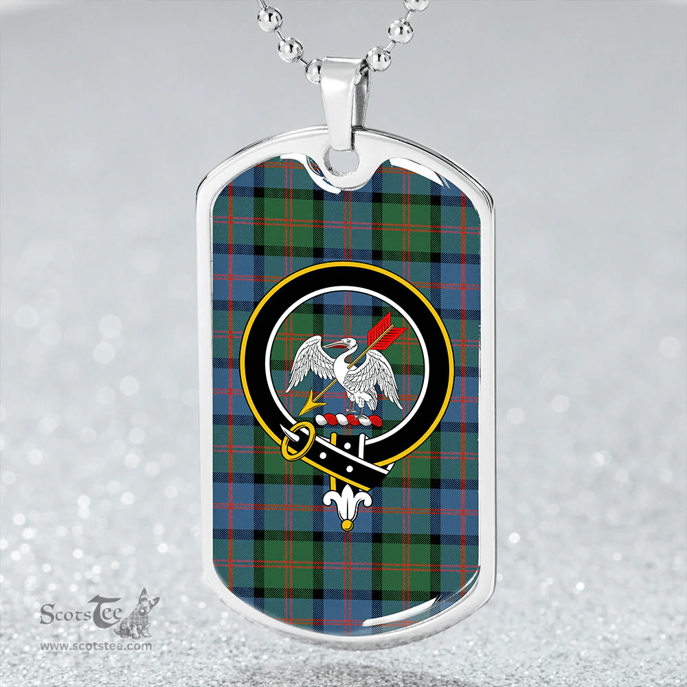 ScottishPlaid Gammell 1978 Ancient Clan Tartan Dog Tag Necklace - Crest Classic Scottish Plaid Tartan Plaid