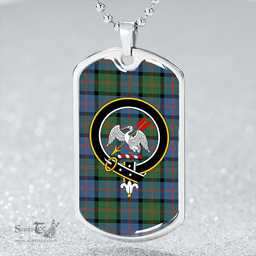 ScottishPlaid Gammell 1978 Ancient Clan Tartan Dog Tag Necklace - Crest Classic Scottish Plaid Tartan Plaid