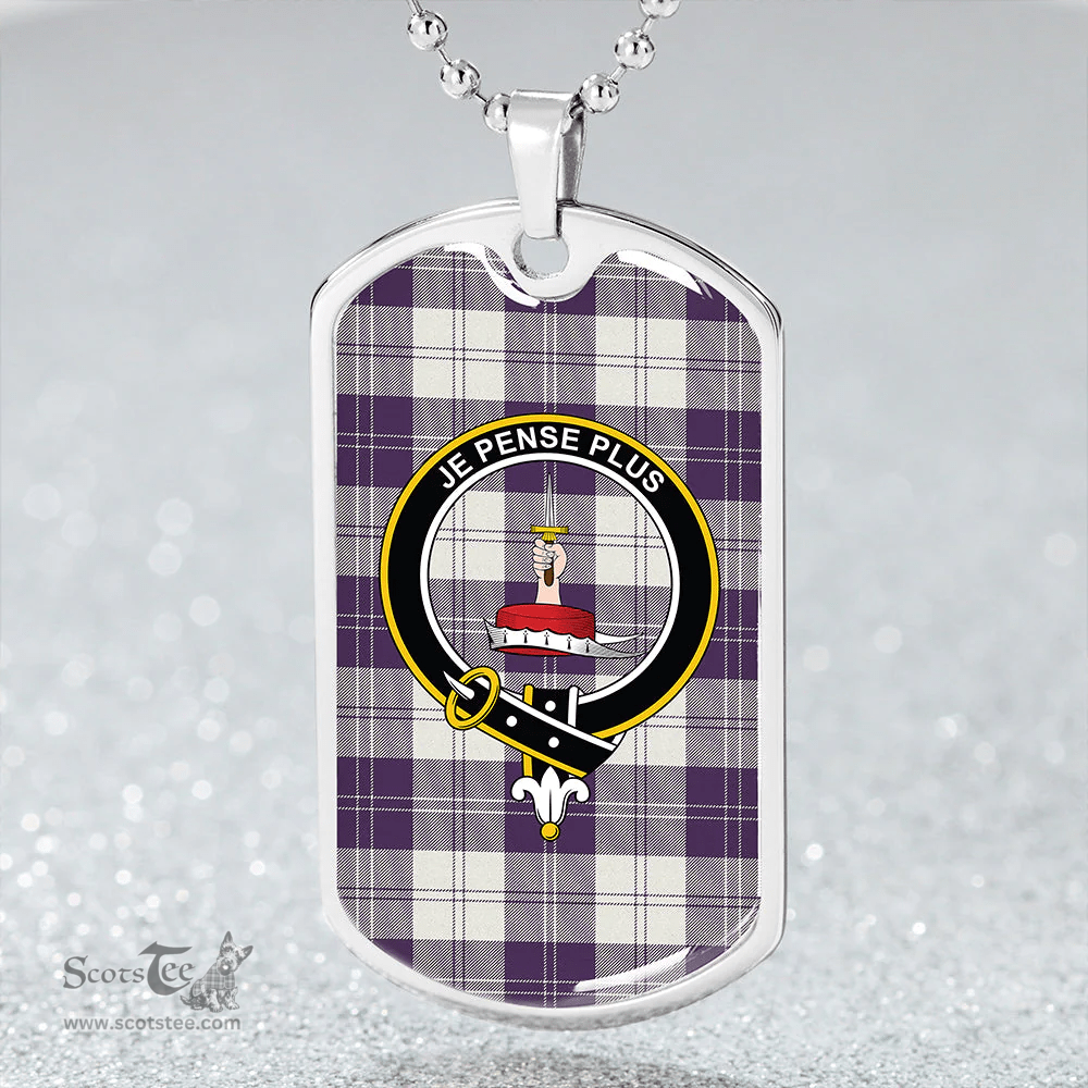 ScottishPlaid Erskine Dress Purple Clan Tartan Dog Tag Necklace - Crest Classic Scottish Plaid Tartan Plaid