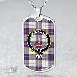 ScottishPlaid Erskine Dress Purple Clan Tartan Dog Tag Necklace - Crest Classic Scottish Plaid Tartan Plaid