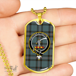 ScottishPlaid Elliot (Ellot) Weathered Clan Tartan Dog Tag Necklace - Crest Classic Scottish Plaid Tartan Plaid
