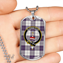 ScottishPlaid Erskine Dress Purple Clan Tartan Dog Tag Necklace - Crest Classic Scottish Plaid Tartan Plaid