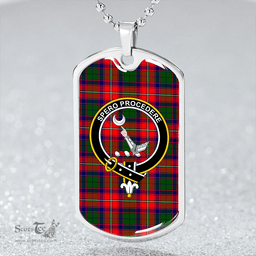 ScottishPlaid Hopkirk Clan Tartan Dog Tag Necklace - Crest Classic Scottish Plaid Tartan Plaid