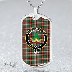 ScottishPlaid Gayre Bodyguard #2 Modern Clan Tartan Dog Tag Necklace - Crest Classic Scottish Plaid Tartan Plaid