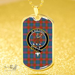 ScottishPlaid Fraser 78th Highlanders Ancient Clan Tartan Dog Tag Necklace - Crest Classic Scottish Plaid Tartan Plaid