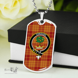 ScottishPlaid Hamilton Weatheredd Modern Clan Tartan Dog Tag Necklace - Crest Classic Scottish Plaid Tartan Plaid