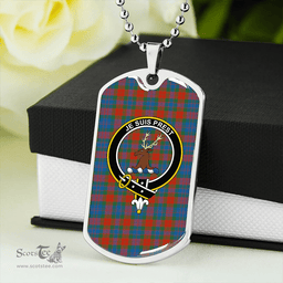 ScottishPlaid Fraser 78th Highlanders Ancient Clan Tartan Dog Tag Necklace - Crest Classic Scottish Plaid Tartan Plaid