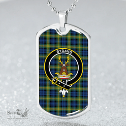 ScottishPlaid Gordon Old (Gordon 1842) Modern Clan Tartan Dog Tag Necklace - Crest Classic Scottish Plaid Tartan Plaid