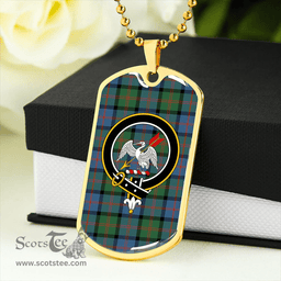 ScottishPlaid Gammell 1978 Ancient Clan Tartan Dog Tag Necklace - Crest Classic Scottish Plaid Tartan Plaid