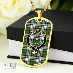 ScottishPlaid Ferguson Dress #2 Ancient Clan Tartan Dog Tag Necklace - Crest Classic Scottish Plaid Tartan Plaid