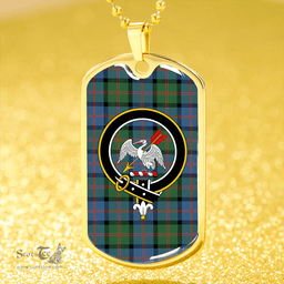 ScottishPlaid Gammell 1978 Ancient Clan Tartan Dog Tag Necklace - Crest Classic Scottish Plaid Tartan Plaid