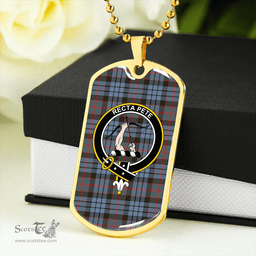 ScottishPlaid Fletcher of Dunans Clan Tartan Dog Tag Necklace - Crest Classic Scottish Plaid Tartan Plaid