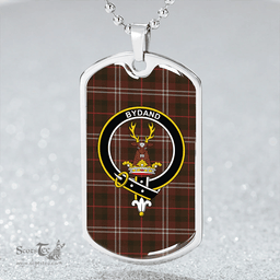 ScottishPlaid Huntly District #2 Weathered Clan Tartan Dog Tag Necklace - Crest Classic Scottish Plaid Tartan Plaid