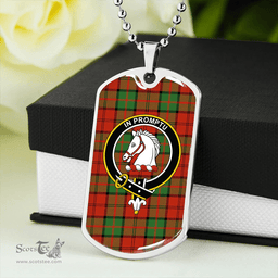 ScottishPlaid Dunbar Ancient Clan Tartan Dog Tag Necklace - Crest Classic Scottish Plaid Tartan Plaid