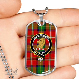 ScottishPlaid Fullerton Clan Tartan Dog Tag Necklace - Crest Classic Scottish Plaid Tartan Plaid