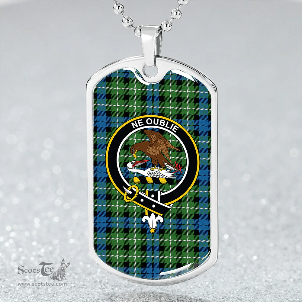 ScottishPlaid Graham of Montrose Ancient Clan Tartan Dog Tag Necklace - Crest Classic Scottish Plaid Tartan Plaid