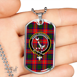 ScottishPlaid Hopkirk Clan Tartan Dog Tag Necklace - Crest Classic Scottish Plaid Tartan Plaid