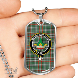 ScottishPlaid Gayre Dress Modern Clan Tartan Dog Tag Necklace - Crest Classic Scottish Plaid Tartan Plaid