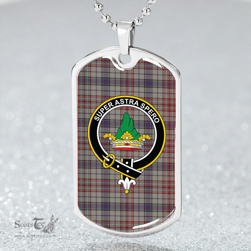 ScottishPlaid Gayre Hunting Weathered Clan Tartan Dog Tag Necklace - Crest Classic Scottish Plaid Tartan Plaid