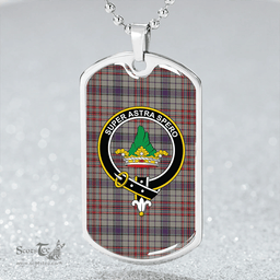 ScottishPlaid Gayre Hunting Weathered Clan Tartan Dog Tag Necklace - Crest Classic Scottish Plaid Tartan Plaid