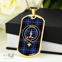 ScottishPlaid Dunlop Modern Clan Tartan Dog Tag Necklace - Crest Classic Scottish Plaid Tartan Plaid