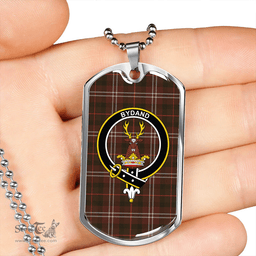 ScottishPlaid Huntly District #2 Weathered Clan Tartan Dog Tag Necklace - Crest Classic Scottish Plaid Tartan Plaid