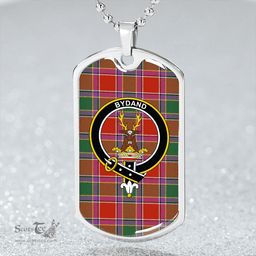 ScottishPlaid Gordon of Abergeldie Ancient Clan Tartan Dog Tag Necklace - Crest Classic Scottish Plaid Tartan Plaid