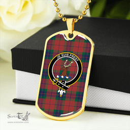 ScottishPlaid Fraser of Boblainy Hugh Modern Clan Tartan Dog Tag Necklace - Crest Classic Scottish Plaid Tartan Plaid