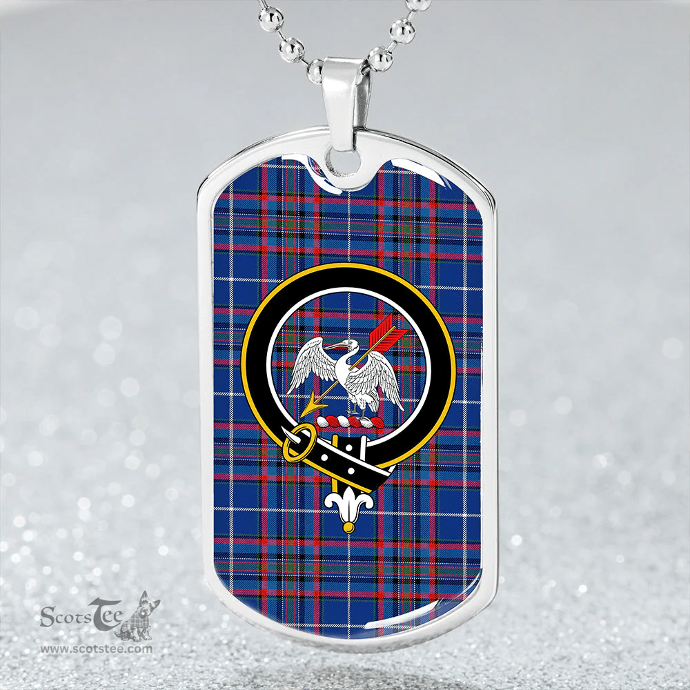 ScottishPlaid Gammell Dress Modern Clan Tartan Dog Tag Necklace - Crest Classic Scottish Plaid Tartan Plaid