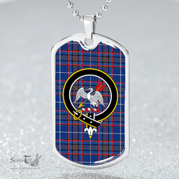ScottishPlaid Gammell Dress Modern Clan Tartan Dog Tag Necklace - Crest Classic Scottish Plaid Tartan Plaid