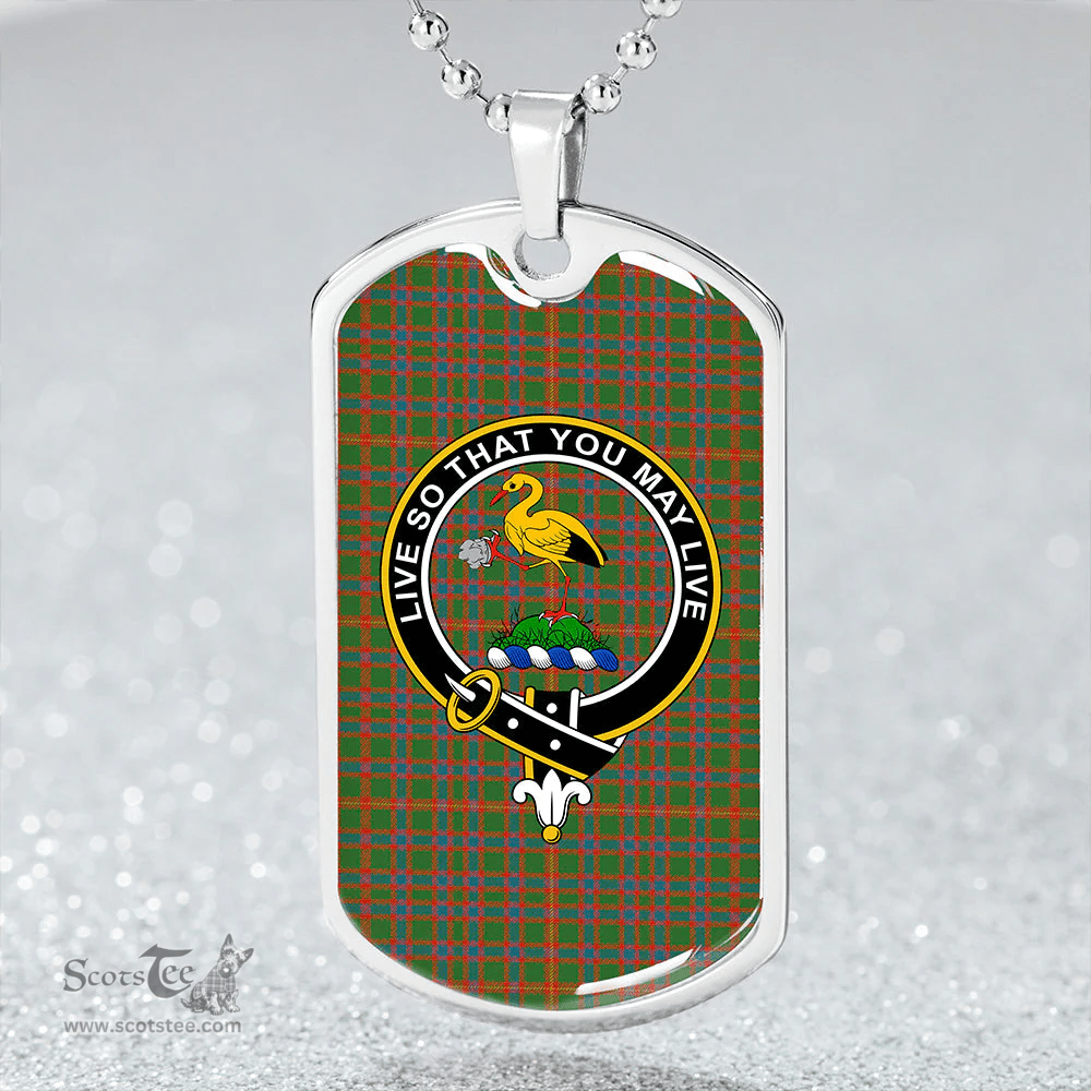ScottishPlaid Hall Ancient Clan Tartan Dog Tag Necklace - Crest Classic Scottish Plaid Tartan Plaid