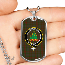 ScottishPlaid Gray Hunting Clan Tartan Dog Tag Necklace - Crest Classic Scottish Plaid Tartan Plaid