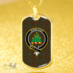 ScottishPlaid Gray Hunting Clan Tartan Dog Tag Necklace - Crest Classic Scottish Plaid Tartan Plaid