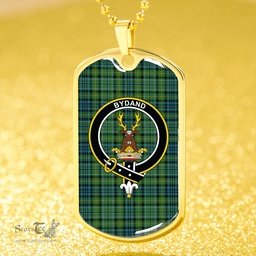 ScottishPlaid Gordon Dress #2 Ancient Clan Tartan Dog Tag Necklace - Crest Classic Scottish Plaid Tartan Plaid