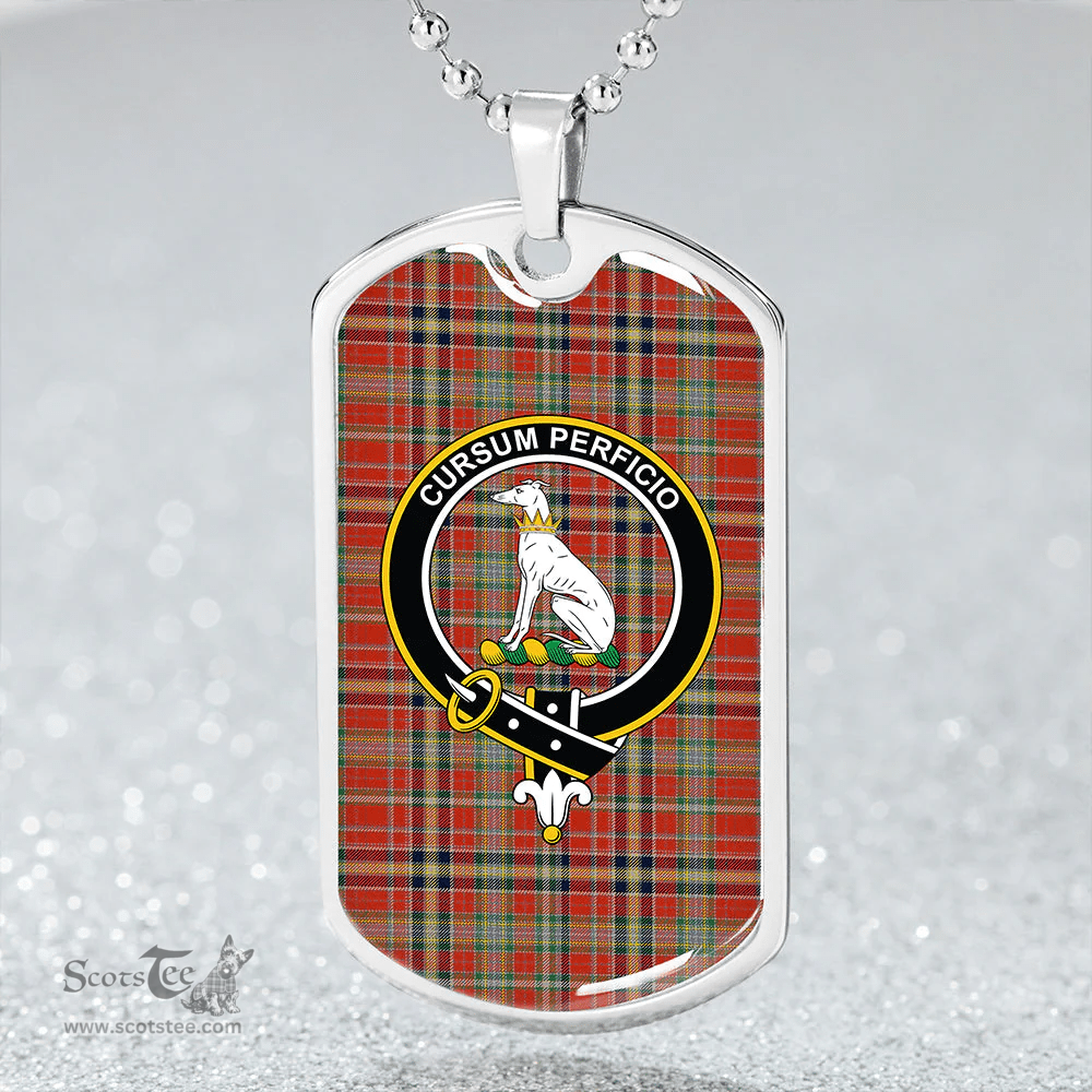 ScottishPlaid Hunter 1775 Modern Clan Tartan Dog Tag Necklace - Crest Classic Scottish Plaid Tartan Plaid