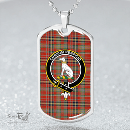 ScottishPlaid Hunter 1775 Modern Clan Tartan Dog Tag Necklace - Crest Classic Scottish Plaid Tartan Plaid