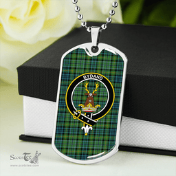 ScottishPlaid Gordon Dress #2 Ancient Clan Tartan Dog Tag Necklace - Crest Classic Scottish Plaid Tartan Plaid