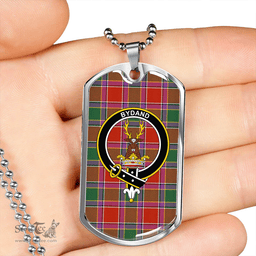ScottishPlaid Gordon of Abergeldie Ancient Clan Tartan Dog Tag Necklace - Crest Classic Scottish Plaid Tartan Plaid