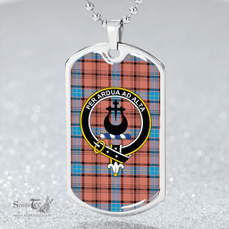 ScottishPlaid Hannay Dress (Haney Dress) Modern Clan Tartan Dog Tag Necklace - Crest Classic Scottish Plaid Tartan Plaid