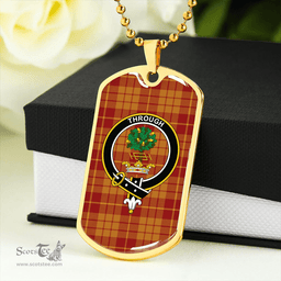 ScottishPlaid Hamilton Weatheredd Modern Clan Tartan Dog Tag Necklace - Crest Classic Scottish Plaid Tartan Plaid