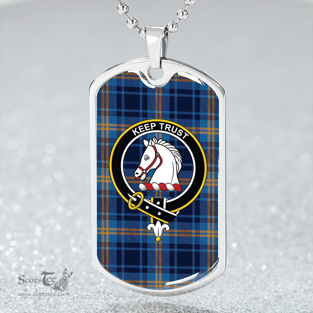 ScottishPlaid Hepburn #2 Modern Clan Tartan Dog Tag Necklace - Crest Classic Scottish Plaid Tartan Plaid