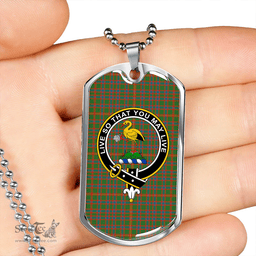 ScottishPlaid Hall Ancient Clan Tartan Dog Tag Necklace - Crest Classic Scottish Plaid Tartan Plaid