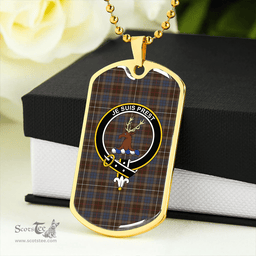 ScottishPlaid Fraser Hunting # 2 Modern Clan Tartan Dog Tag Necklace - Crest Classic Scottish Plaid Tartan Plaid