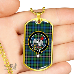 ScottishPlaid Gammell Ancient Clan Tartan Dog Tag Necklace - Crest Classic Scottish Plaid Tartan Plaid